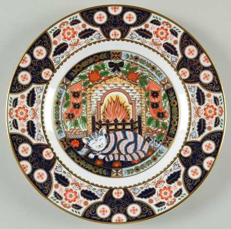 Imari Christmas Plate Kitten 1999 - Boxed