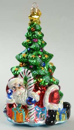 Ornament of The Month Santa In Tree-Pose-December/2001 - Boxed
