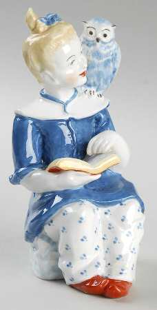 Chinioserie Sayings Wise As An Owl-Blue Dress - No Box