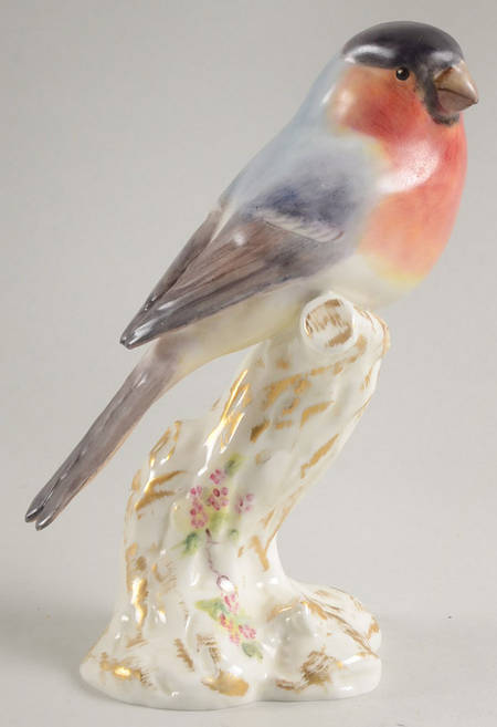 Royal Worcester Bird Figurines Bullfinch On Stump - No Box