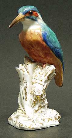 Royal Worcester Bird Figurines Kingfisher On Stump - No Box