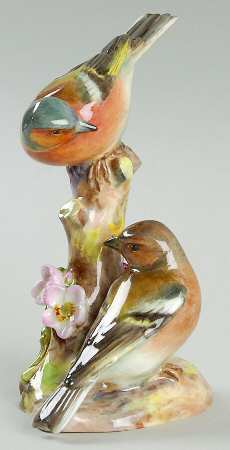 Royal Worcester Bird Figurines Chaffinches - No Box