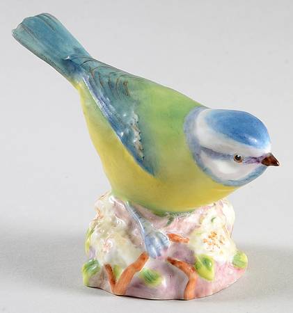 Royal Worcester Bird Figurines Blue Tit-Blue Outline Of Eyes - No Box