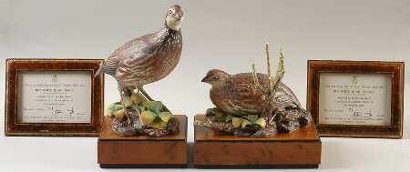 American Game Birds Bob-White Quails-Pair - Boxed