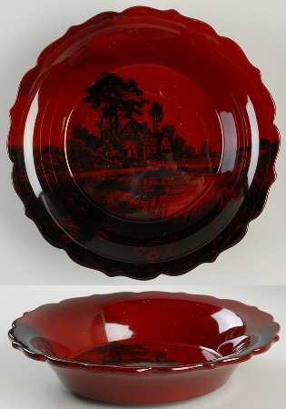 Flambe - Woodcut 9" Round Vegetable Bowl