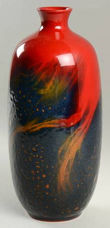 Flambe - Veined Vase-Veiined - No Box