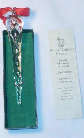Crystal Annual Ornament Ribbon Twist Icicle - Boxed