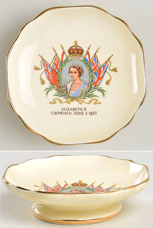 Royal Winton Royalty Giftware Elizabeth Ii Crowned - Pin Tray