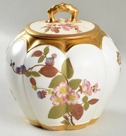 Blush Ivory Ware Jar With Lid - 1888 - No Box