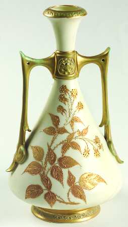 Blush Ivory Ware 1884 Large Two Handled Vase-As Is - No Box