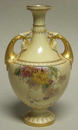 Blush Ivory Ware Two Handled Vase-Circa 1893 - No Box