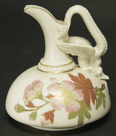 Blush Ivory Ware Flat Dragon Handled Ewer - No Box
