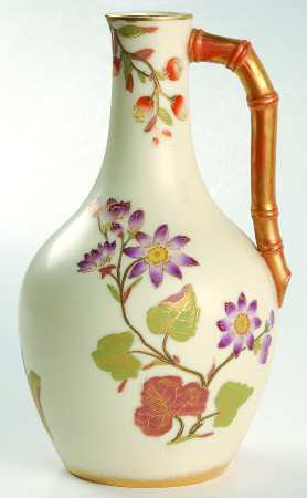 Blush Ivory Ware Bamboo Handled Jug/Vase - No Box