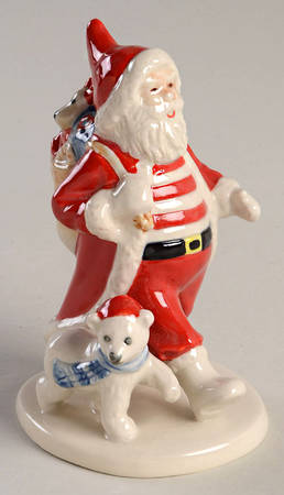 Annual Santa Figurine 2020-Santa With Teddy - Boxed