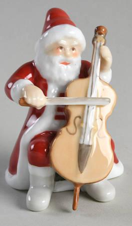 Annual Santa Figurine 2022-Santa And Cello - Boxed