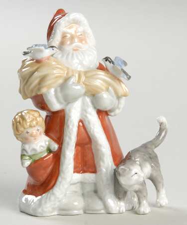 Annual Santa Figurine 2010-Santa Feeding The Birds - Boxed