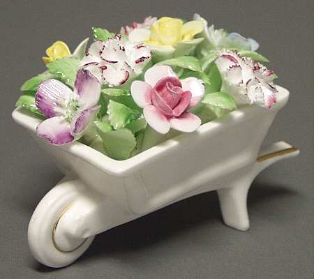 Florals Floral Wheelbarrow-Gold Trim - Boxed