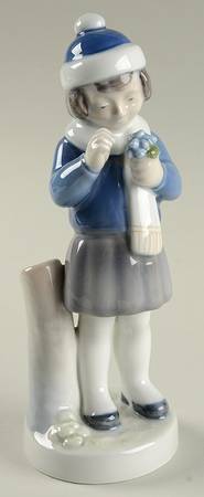 Months of the Year March-Girl With Posy - Boxed