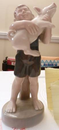 Months of the Year August-Boy With Piglet - Boxed