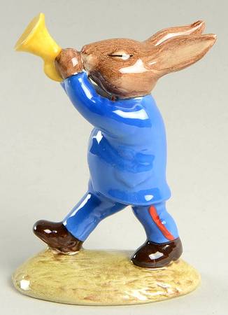 Bunnykins Oompah Band Trumpeter-Var 2-Blue Band - Boxed