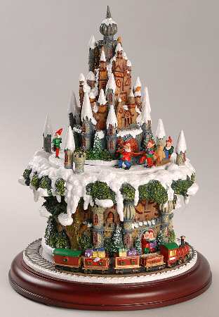 Roman  Figurines & Giftware Musical Castle & Train Figure - Boxed