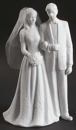 Roman  Figurines & Giftware Side By Side Cake Topper-Lace Illusions - Boxed