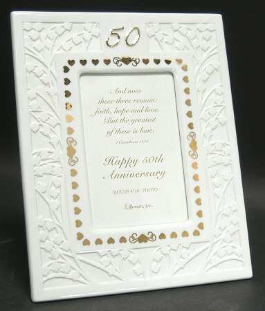 Roman  Figurines & Giftware 50th Anniversary 4 X 6 Frame - Boxed