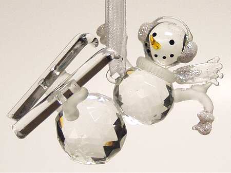 Roman Christmas Ornaments Skiing Snowman-On Back - Boxed