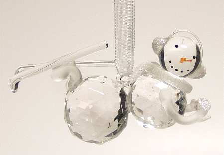 Roman Christmas Ornaments Skiing Snowman-On Front - Boxed
