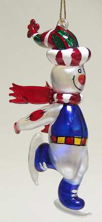 Roman Christmas Ornaments Snowman Skating - Boxed