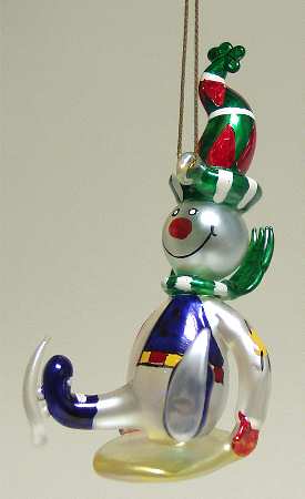Roman Christmas Ornaments Snowman Sledding - Boxed