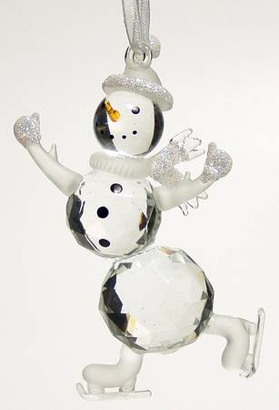 Roman Christmas Ornaments Skating Snowman-Arms Up - No Box