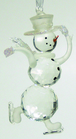 Roman Christmas Ornaments Skating Snowman-Top Hat - No Box