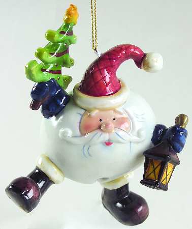 Roman Christmas Ornaments Santa W/ Tree-Bell Ornament - Boxed