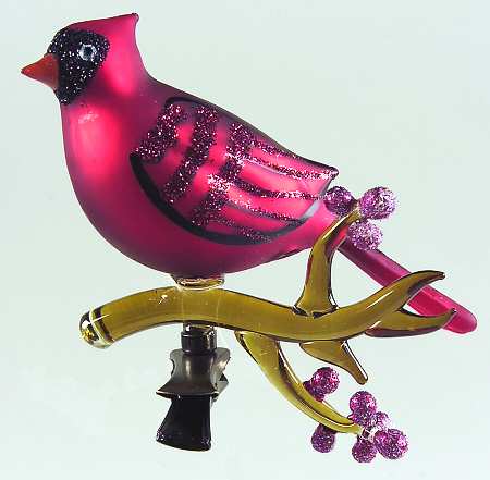 Roman Christmas Ornaments Cardinal On Branch-Clip On - Boxed