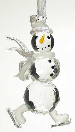 Roman Christmas Ornaments Skating Snowman-Arms Down - Boxed