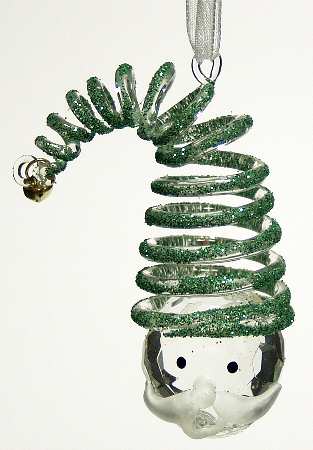 Roman Christmas Ornaments Spiral Santa-Green - Boxed