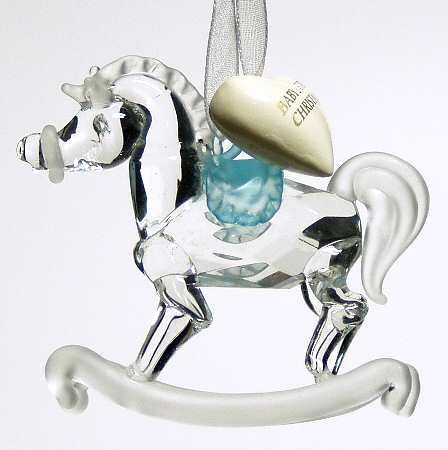 Roman Christmas Ornaments Baby's 1st Christmas-Horse Blue - Boxed