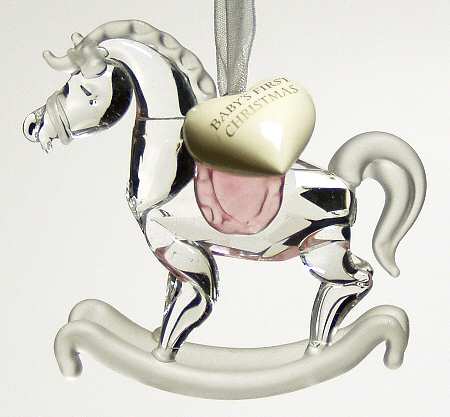 Roman Christmas Ornaments Baby's 1st Christmas-Horse Pink - Boxed