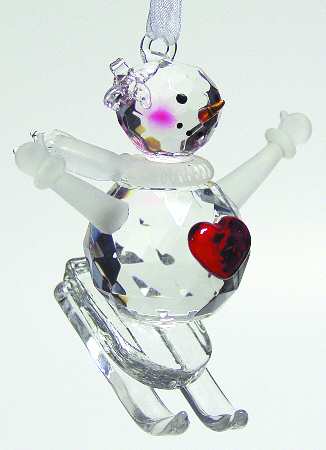 Roman Christmas Ornaments Snowgirl Skiing - Boxed