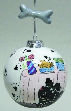 Roman Christmas Ornaments Dog & Table Ball Ornament - No Box