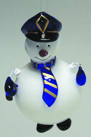 Roman Christmas Ornaments Policeman Snowman - Boxed