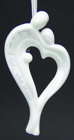 Roman Christmas Ornaments Heart Family Blessing Ornament - Boxed