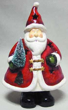 Roman Christmas Ornaments Standing Santa Candle Holder - With Box