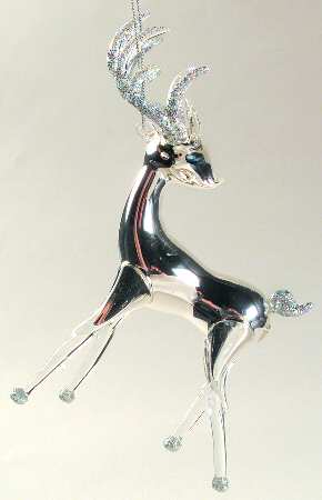 Roman Christmas Ornaments Mirror Glass Deer-C - No Box