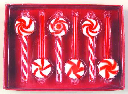 Roman Christmas Ornaments Peppermint Pops-Set Of 6 - Boxed