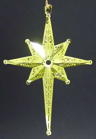 Roman Christmas Ornaments Brass Star Light Cover Ornament - No Box