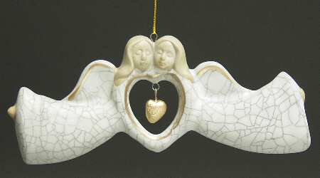 Roman Christmas Ornaments Crackle Angel Double - No Box