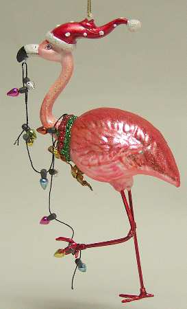 Roman Christmas Ornaments Flamingo With Lights - No Box