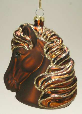 Roman Christmas Ornaments Fancy Horse-Brown - No Box